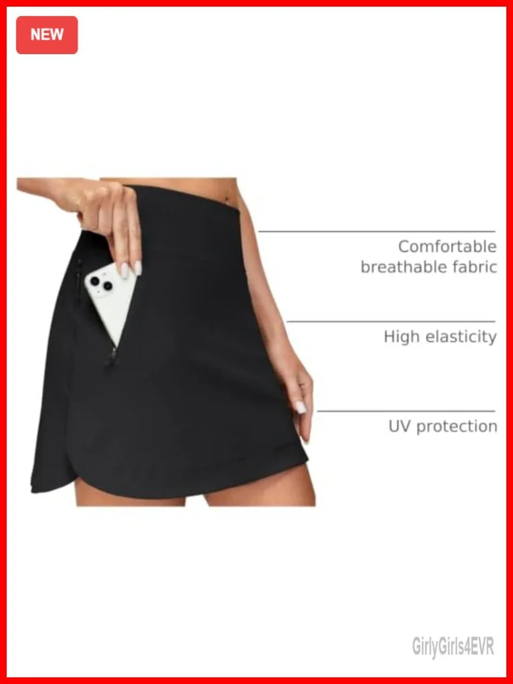 High Waist Athletic Skort with Pockets for Golf Tennis